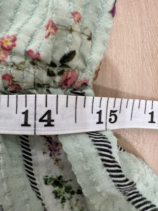 Anthropologie Hemant & Nandita Amour Floral Lace Blouse Top Mint Green Medium - Picture 11 of 15